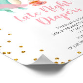 Dinosaur Tea Party Baby shower Late Night Diapers Poster (Hoek)