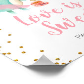 Dinosaur Tea Party Baby shower Love is Sweet Poster (Hoek)