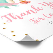 Dinosaur Tea Party Floral bedankt voor je komst Poster (Hoek)