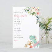 Dinosaur Tea Party Floral Prayers for Baby (Staand voorkant)