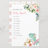Dinosaur Tea Party Floral Prayers for Baby (Voorkant / Achterkant)
