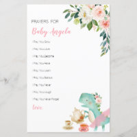 Dinosaur Tea Party Floral Prayers for Baby