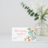 Dinosaur Tea Party raad hoeveel Snoepjes Informatiekaartje (Staand voorkant)