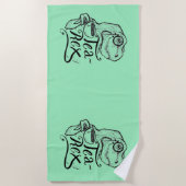 Dinosaur Tea Rex Strandlaken (Voorkant)