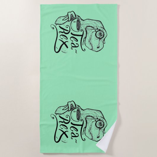 Dinosaur Tea Rex Strandlaken (Voorkant)