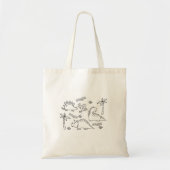 Dinosaur tekening tote bag (Voorkant)