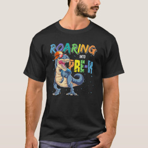 Dinosaur terug naar school roaring in pre-k boys K T-shirt