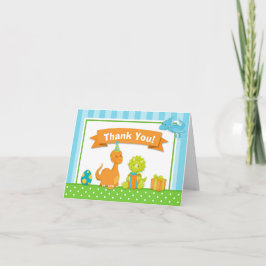 Dinosaur Thank You Card Folded Note Card Bedankkaart