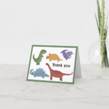 Dinosaur Thank You Card for Kids Birthday