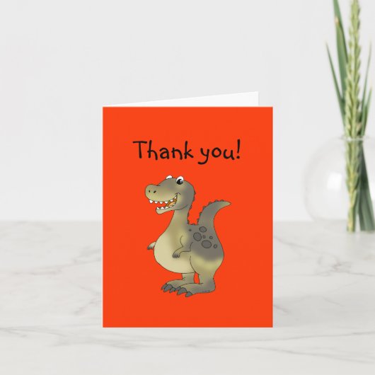 Dinosaur Thank You Card – Leuk Kinder ontwerp Bedankkaart (Voorkant)