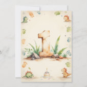 Dinosaur Thank You Card One-a-Saurus 1e verjaardag Kaart (Achterkant)