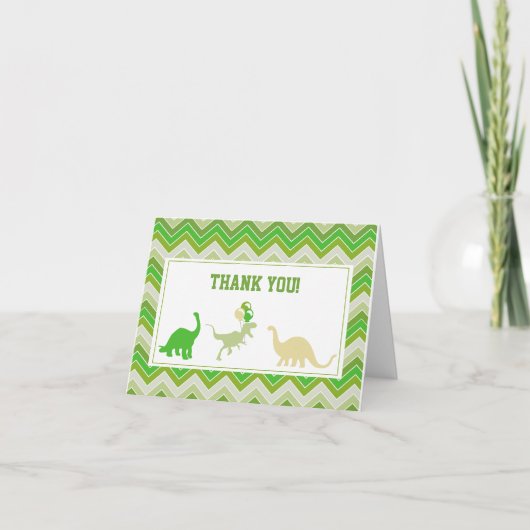 Dinosaur Thank You Note Cards Bedankkaart (Voorkant)