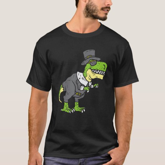 Dinosaur Thanksgiving Boys Turkey Saurus Rex Pilgr T-shirt (Voorkant)