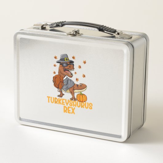 Dinosaur Thanksgiving Boys Turkey Saurus T rex Kin (Voorkant)