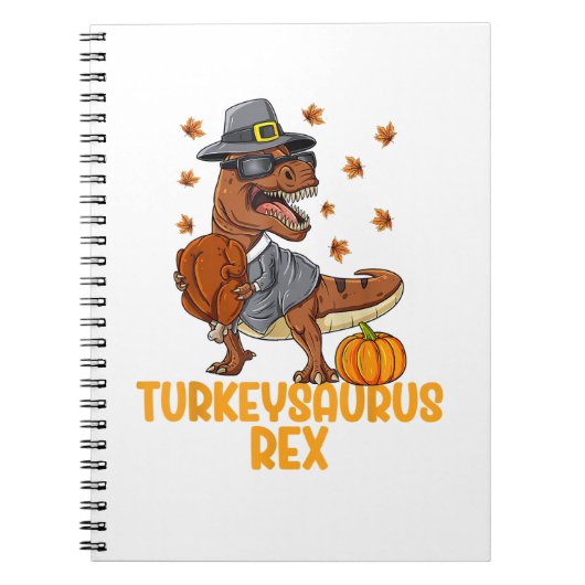 Dinosaur Thanksgiving Boys Turkey Saurus T rex Kin Notitieboek (Voorkant)