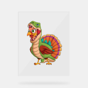 Dinosaur Thanksgiving Boys Turkey Saurus T rex Tur Acryl Bord