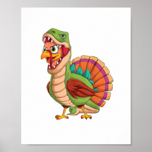 Dinosaur Thanksgiving Boys Turkey Saurus T rex Tur Poster (Voorkant)