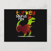 Dinosaur Thanksgiving Turkey Saurus Rex Pilgrim Briefkaart (Voorkant)