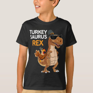 Dinosaur Thanksgiving Turkey Saurus T rex T-shirt