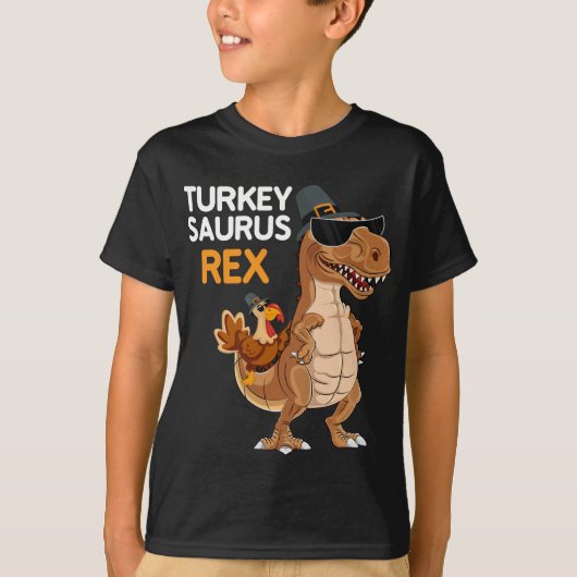 Dinosaur Thanksgiving Turkey Saurus T rex T-shirt (Voorkant)