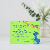 Dinosaur Tharek Birthday Dank u Briefkaart (Staand voorkant)