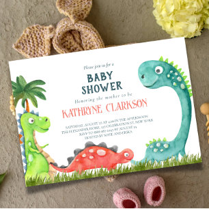 Dinosaur thema baby shower uitnodiging