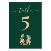Dinosaur thema Bruiloftsgroen Kaart (Achterkant)