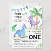 Dinosaur Thema Eerste Verjaardag Extravaganza! Kaart (Voorkant)