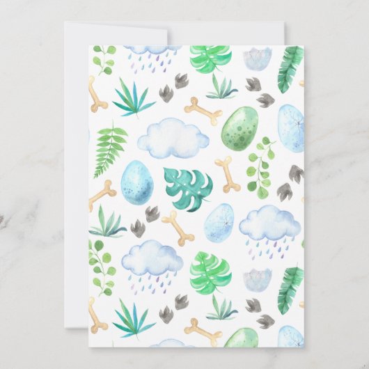 Dinosaur Thema Eerste Verjaardag Extravaganza! Kaart (Achterkant)