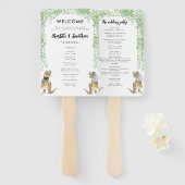 Dinosaur thema Huwelijk Programma Handwaaier (Voorkant en achterkant)