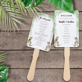 Dinosaur thema Huwelijk Programma Handwaaier