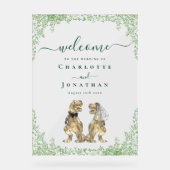 Dinosaur thema Huwelijk Welkom Acryl Bord (Voorkant)