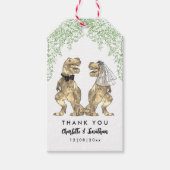 Dinosaur Thema Trouw Dank Je Cadeaulabel (Voorkant)