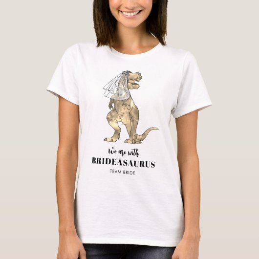 Dinosaur Thema Trouwfeest Afscheid van de Meisjes  T-shirt (Voorkant)