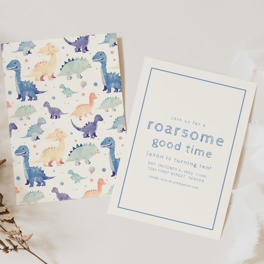 Dinosaur Thema Verjaardagsfeest Uitnodigen Kaart