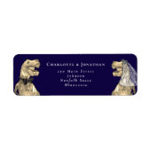 Dinosaur Thema Wedding Retour Adres Etiket (Voorkant)