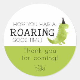 Dinosaur-themafepartaar roar roaring good-time Bed Ronde Sticker