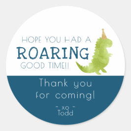 Dinosaur-themafepartaar roar roaring good-time Bed Ronde Sticker