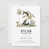 Dinosaur Theme 2e verjaardag Kaart (Voorkant)