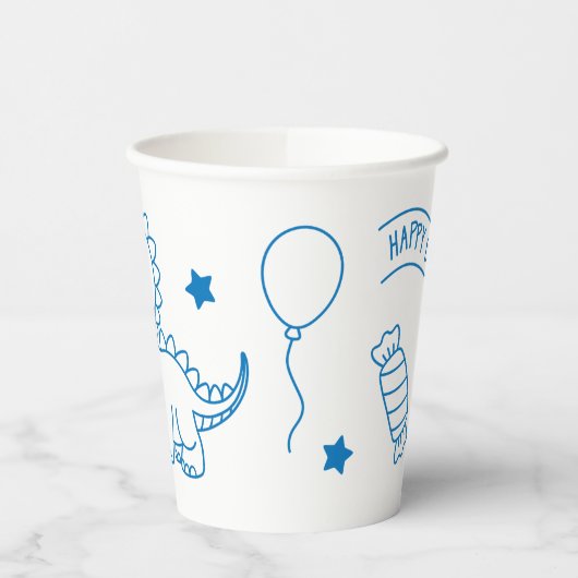 dinosaur theme birthday boy papieren bekers (Links)