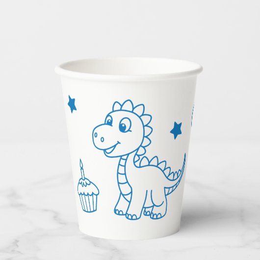 dinosaur theme birthday boy papieren bekers (Voorkant)