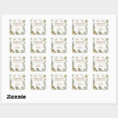 Dinosaur Theme Birthday Party Hartelijk dank Vierkante Sticker (Vel)