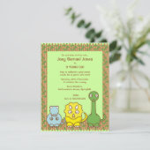 Dinosaur Theme Birthday Party Invitation Kind Kaart (Staand voorkant)
