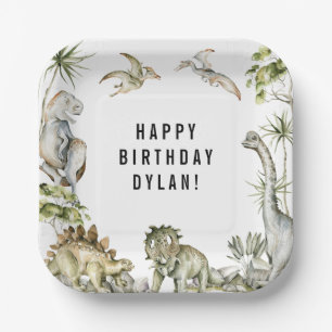 Dinosaur Theme Birthday Party Papieren Bordje
