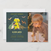 Dinosaur theme boy 5th birthday kaart (Voorkant)