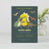 Dinosaur theme boy 8th birthday  kaart (Staand voorkant)