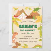 DInosaur Theme Boy Verjaardagsfeest Kaart (Voorkant)