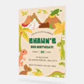 Dinosaur Theme Boy Verjaardagsfeestje Uitnodiging Acryl Bord (Hoek)