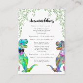 Dinosaur Theme Huwelijksaccommodatie Informatiekaartje (Voorkant)