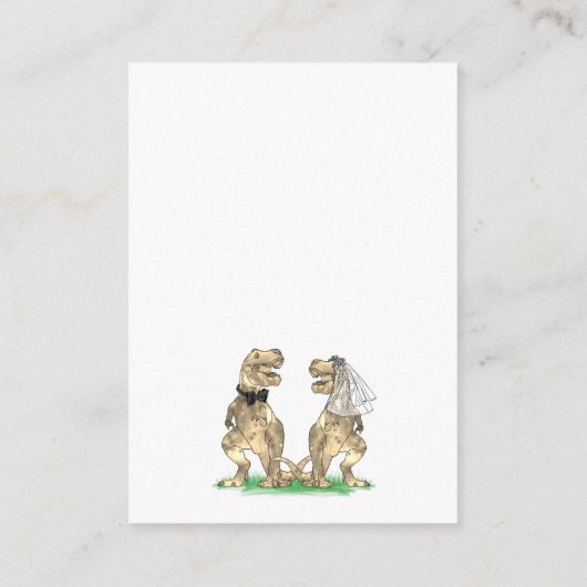 Dinosaur Theme Huwelijksaccommodatie Informatiekaartje (Achterkant)